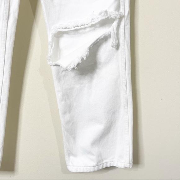 RE/DONE White Distressed 90's High Rise Loose Jeans in White With Rips Size 24 - Picture 8 of 10